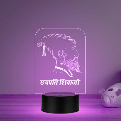 3D Illusion Chhatrapati Shivaji Maharaj Led Night lamp multicolored Light